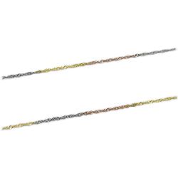 Corrente Malha Singapura Tricolor em Ouro 18 Kilates � 25404